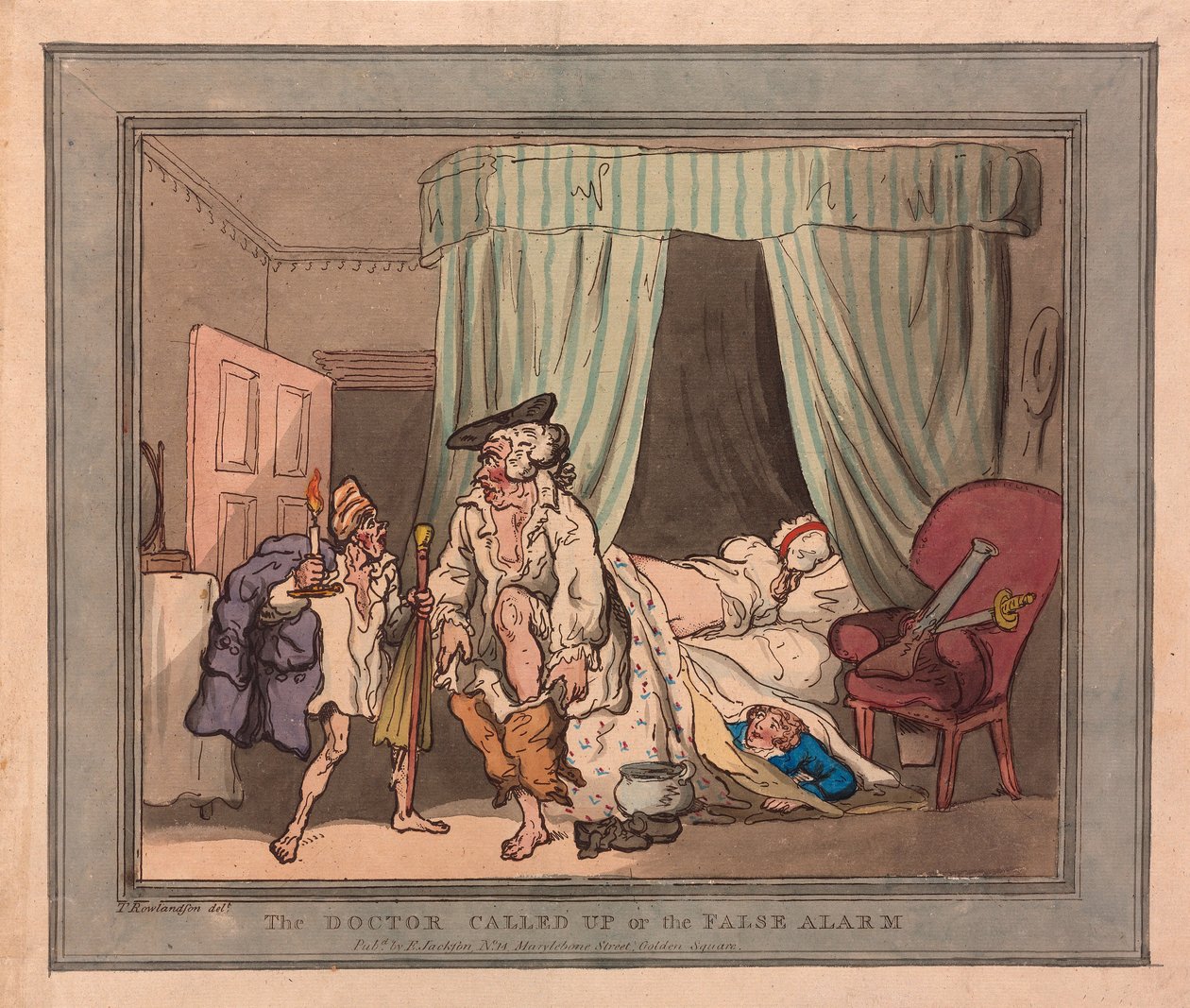 Le docteur appelé ou la fausse alarme, pub. 1786 - Thomas Rowlandson