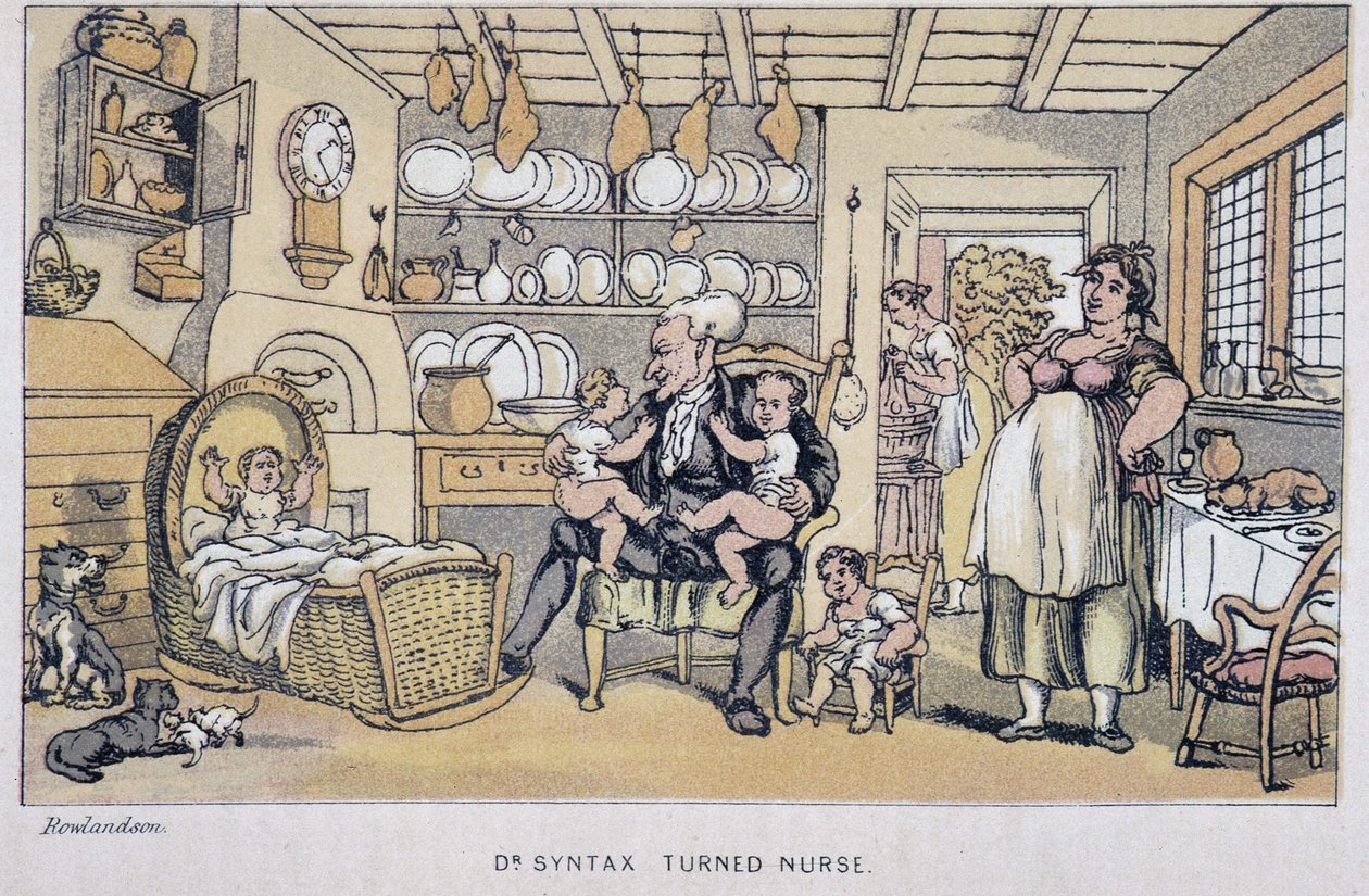 Le docteur gardant des enfants - dans "Les trois tours du docteur Syntax : à la recherche du pittoresque, de la consolation et d