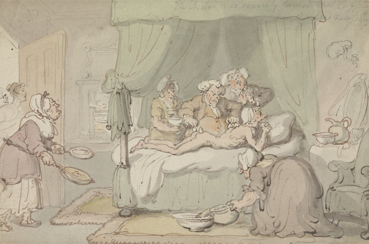 Le docteur est si sévèrement contusionné que la saignée est jugée nécessaire - Thomas Rowlandson