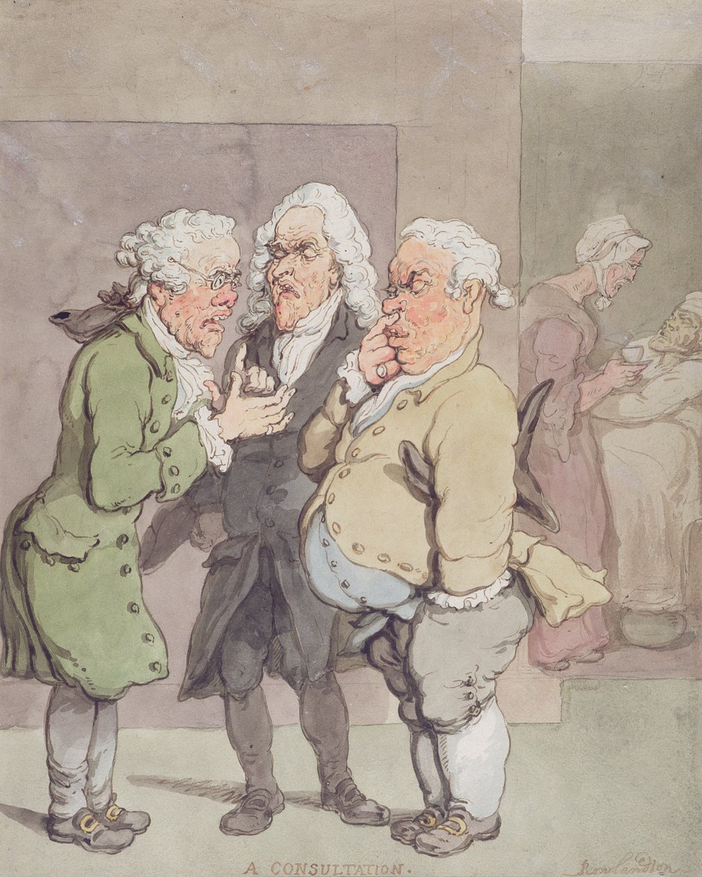 La Consultation du médecin, 1815-1820 (plume et encre et aquarelle sur graphite sur papier) - Thomas Rowlandson