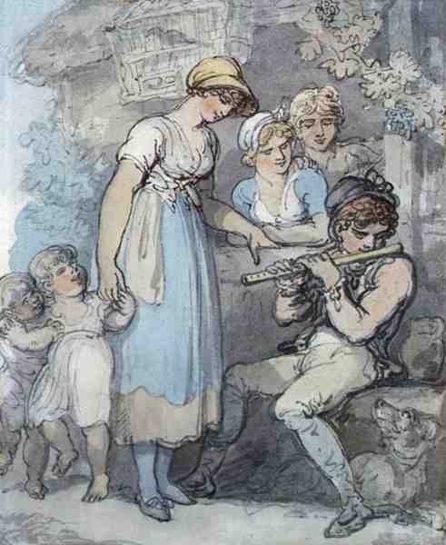 Le joueur de flûte - Thomas Rowlandson