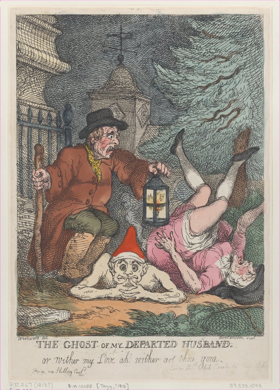 Le fantôme de mon mari défunt, ou Où est mon amour, ah où es-tu allé - Thomas Rowlandson