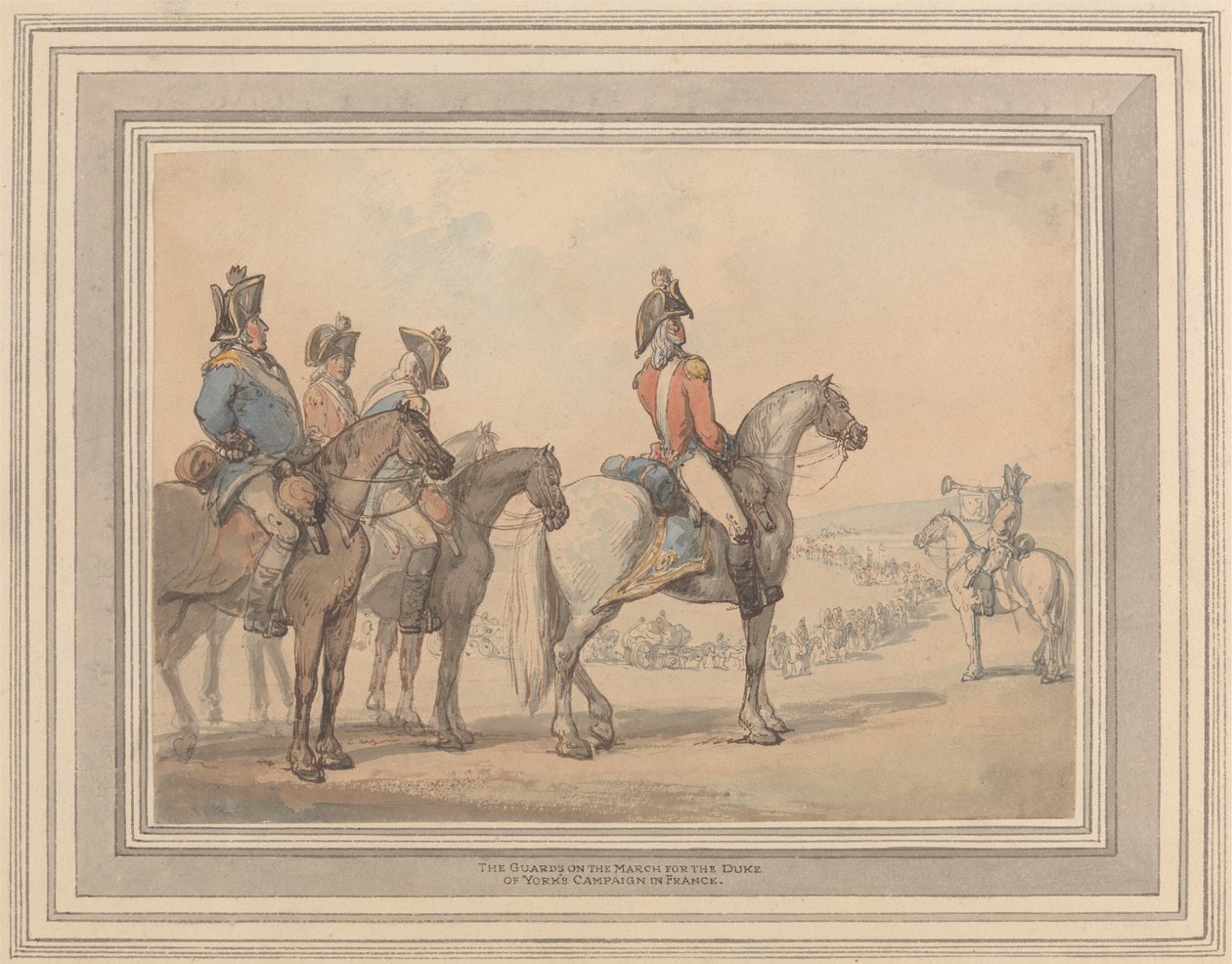 Les gardes en marche pour la campagne du duc d