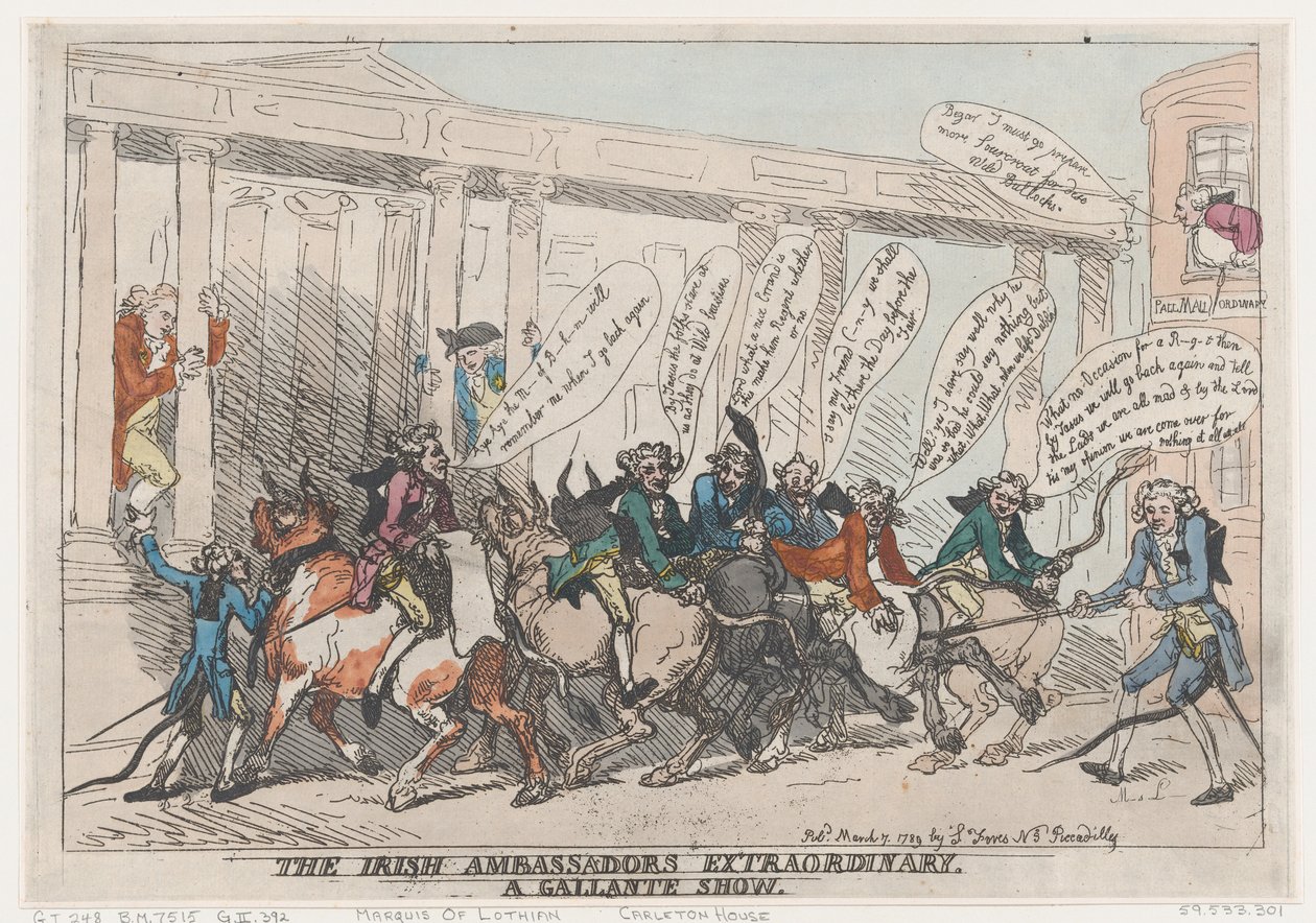Les ambassadeurs extraordinaires irlandais, un spectacle galant, 7 mars 1789 - Thomas Rowlandson