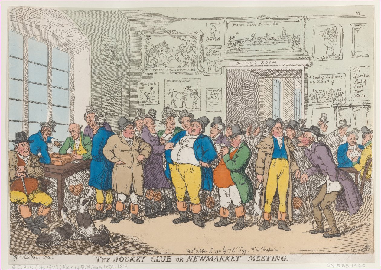 Le Jockey Club ou réunion de Newmarket, 10 octobre 1811 - Thomas Rowlandson