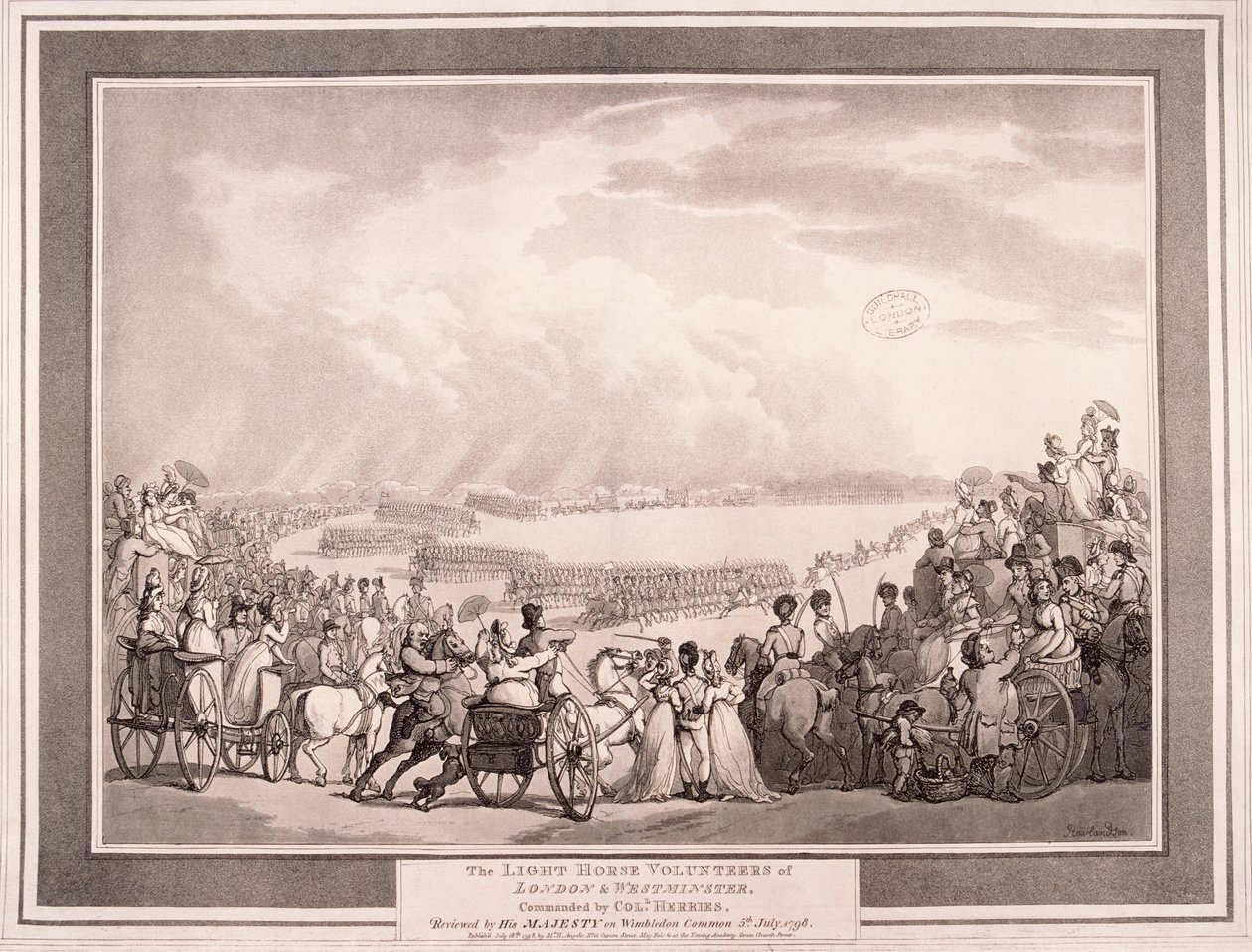 Les volontaires de la cavalerie légère de Londres et Westminster, 1798 - Thomas Rowlandson