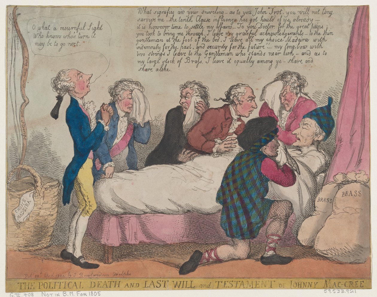La mort politique et le dernier testament de Johnny Mac-Cree, 28 avril 1805 - Thomas Rowlandson