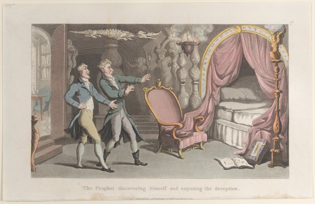 Le Prophète se révélant et exposant la tromperie, du Journal of Sentimental T..., 1821 - Thomas Rowlandson