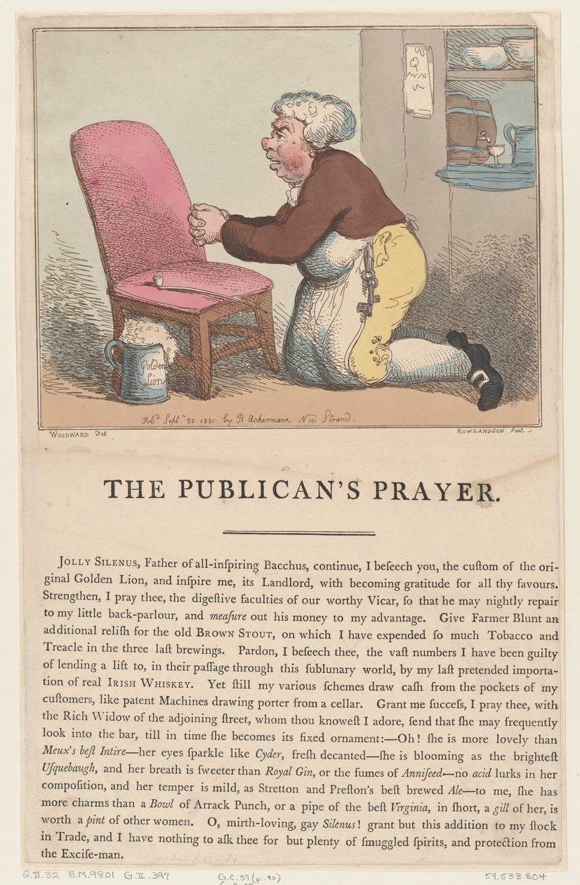 La prière du publicain, 20 septembre 1801 - Thomas Rowlandson