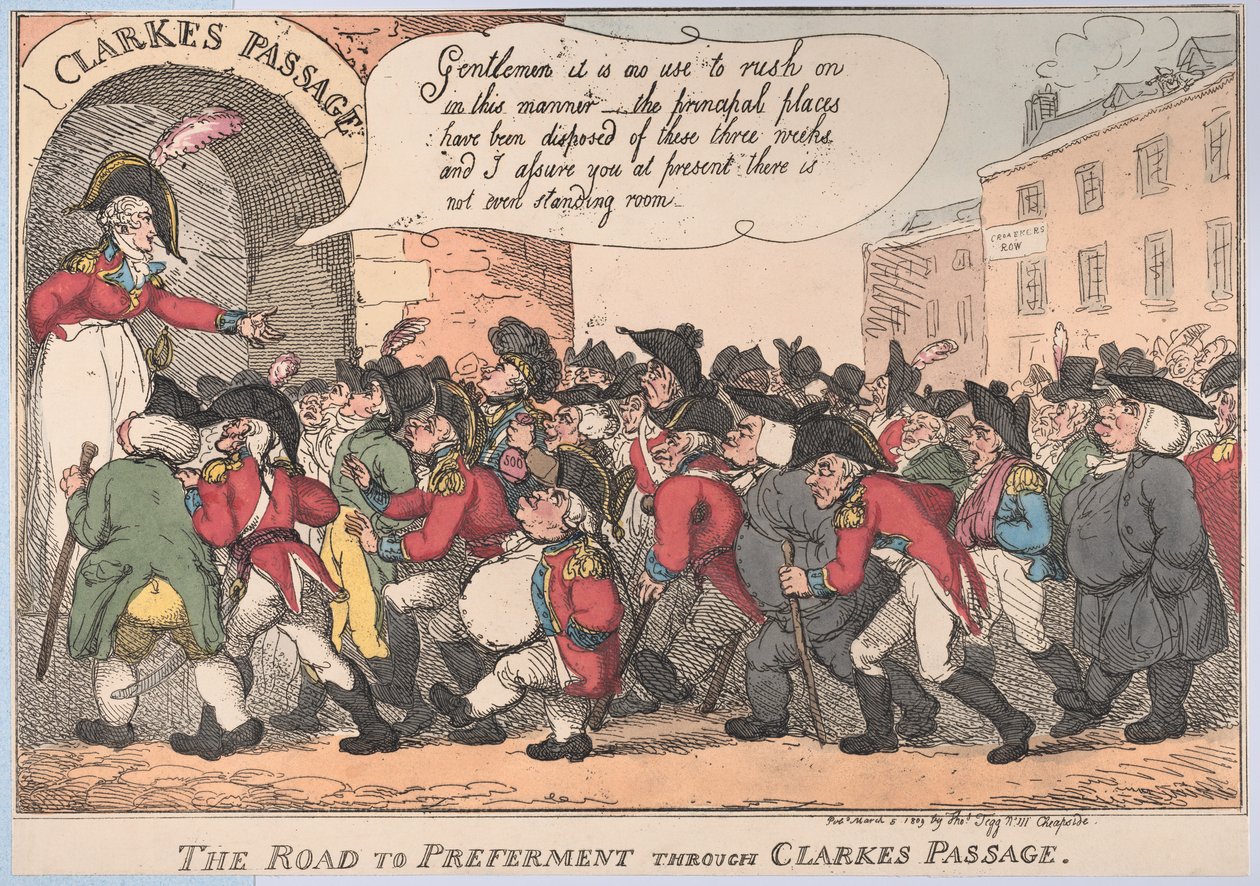 La route vers la promotion à travers le passage de Clarke (5 mars 1809) - Thomas Rowlandson