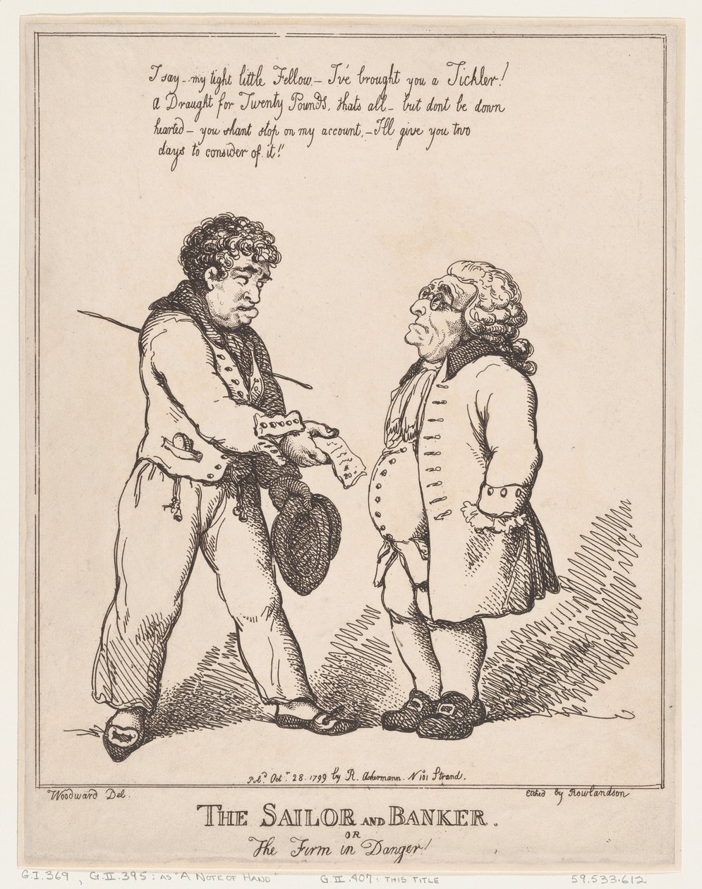 Le marin et le banquier, ou la firme en danger, 28 octobre 1799 - Thomas Rowlandson