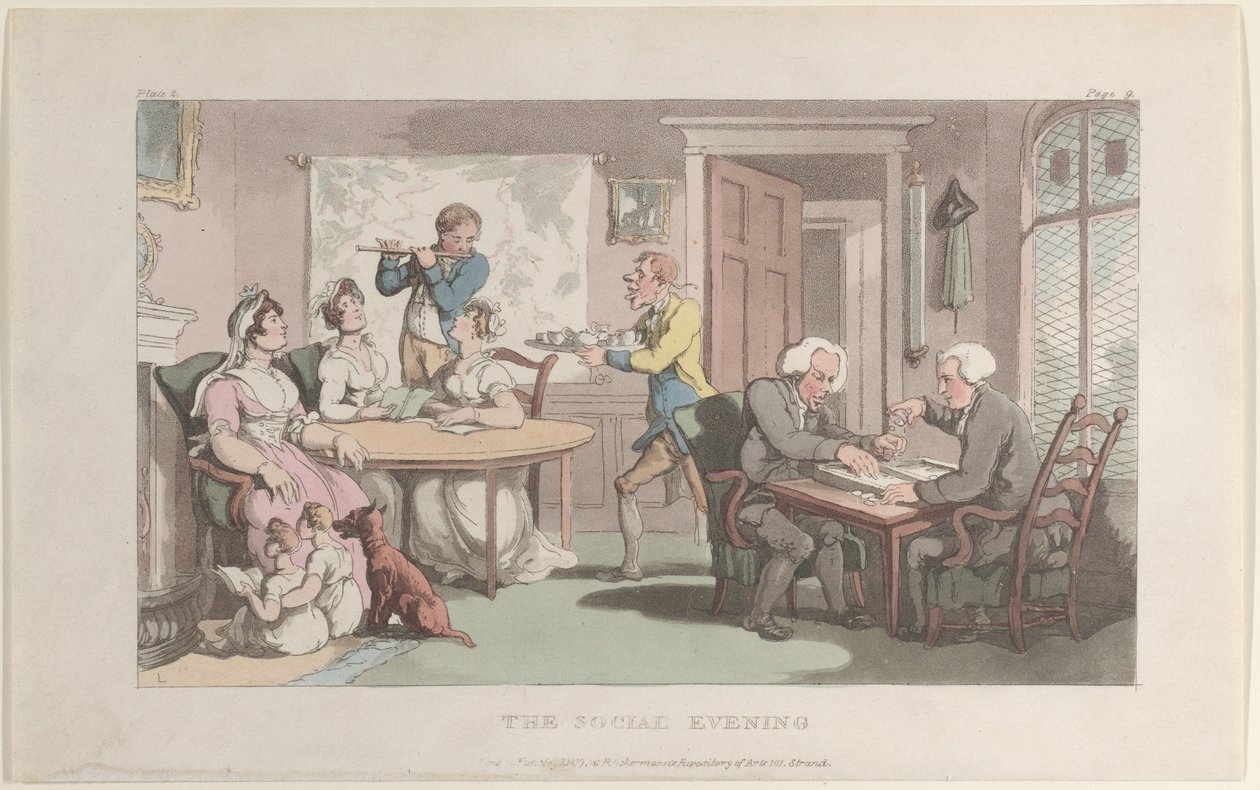 La soirée sociale, du Vicaire de Wakefield, 1er mai 1817 - Thomas Rowlandson