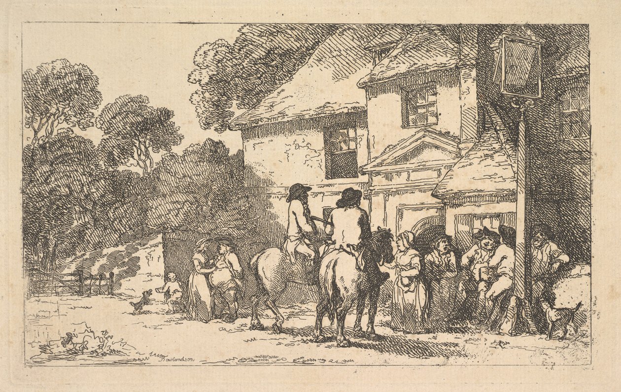 Les Trois Fer à Cheval, une auberge au bord de la route, 18 décembre 1787 - Thomas Rowlandson