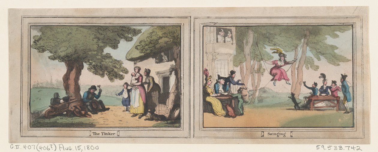 Le Tinker et le Balançoire, 15 août 1800 - Thomas Rowlandson