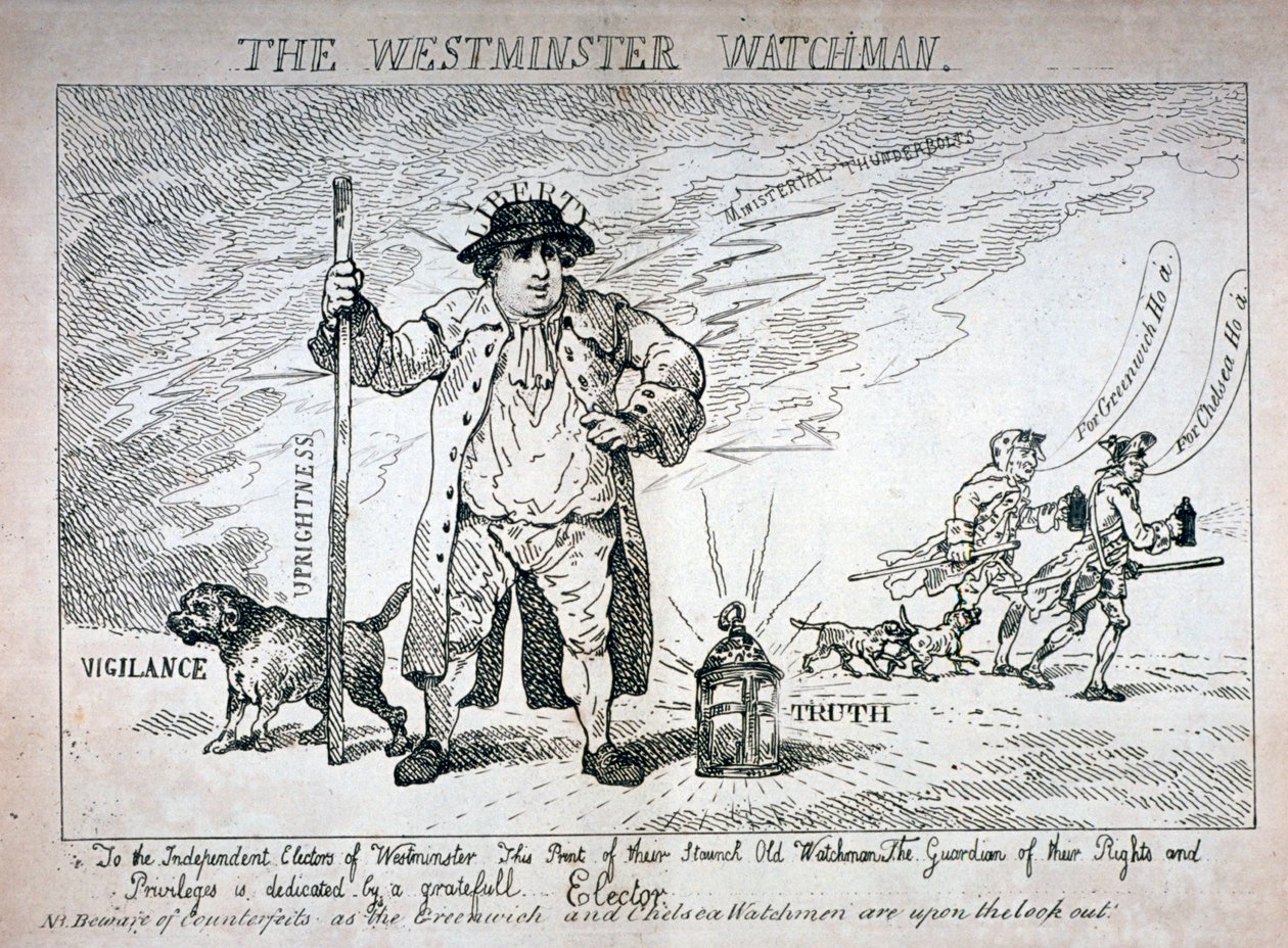 Le Veilleur de Westminster, 1784 - Thomas Rowlandson