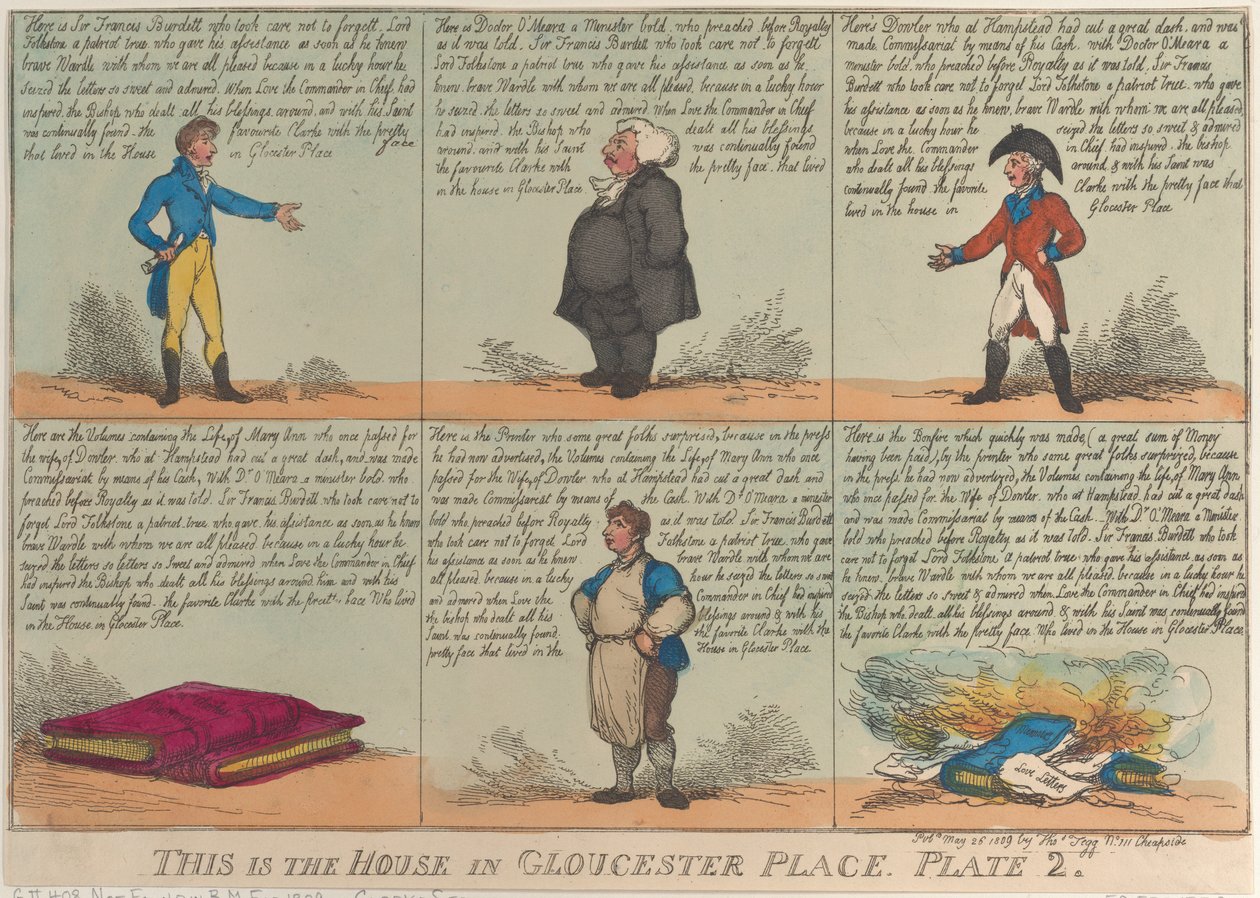 Voici la maison à Gloucester Place, Planche 2, 26 mai 1809 - Thomas Rowlandson