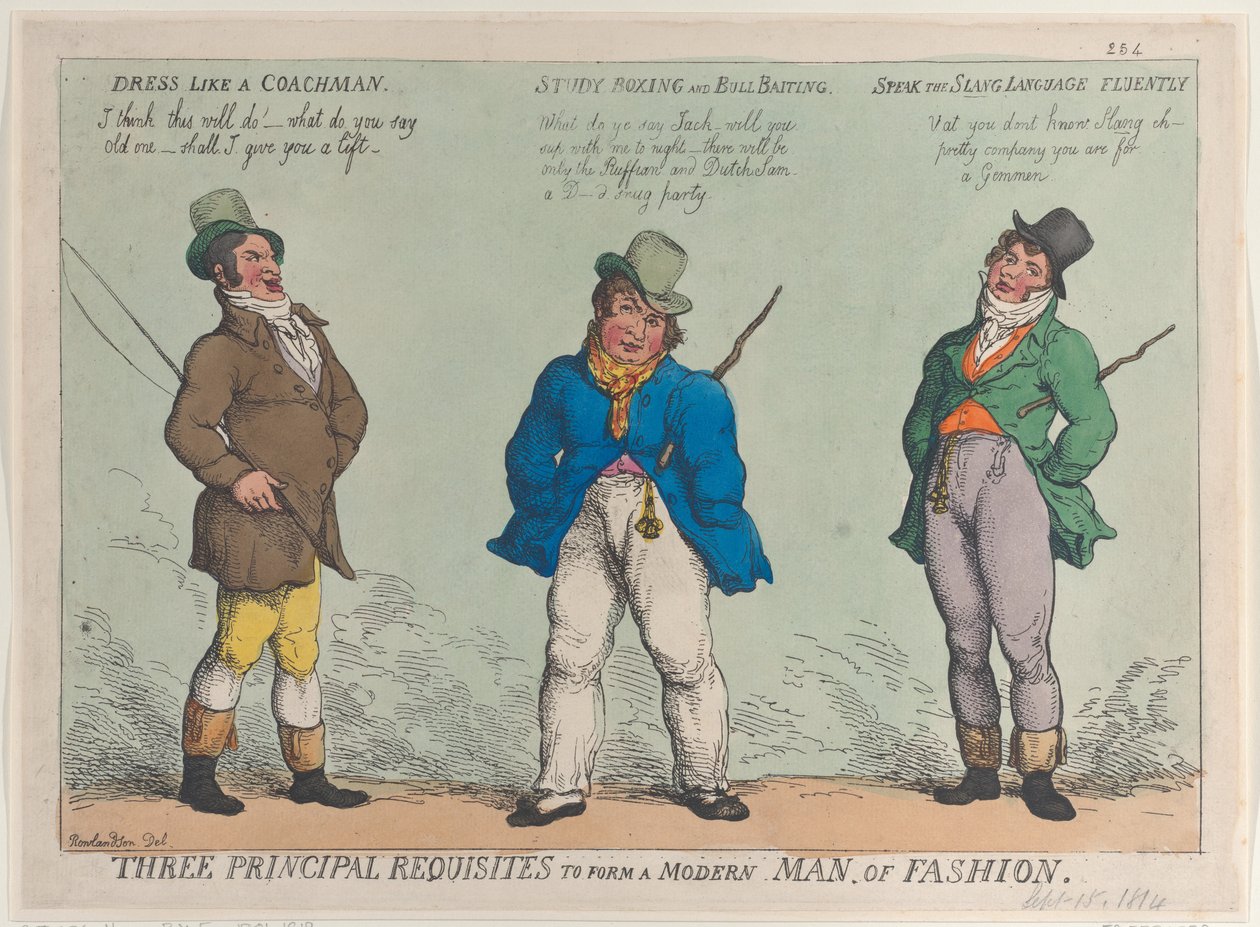 Les trois principales exigences pour former un homme de mode moderne, 15 septembre 1814 - Thomas Rowlandson
