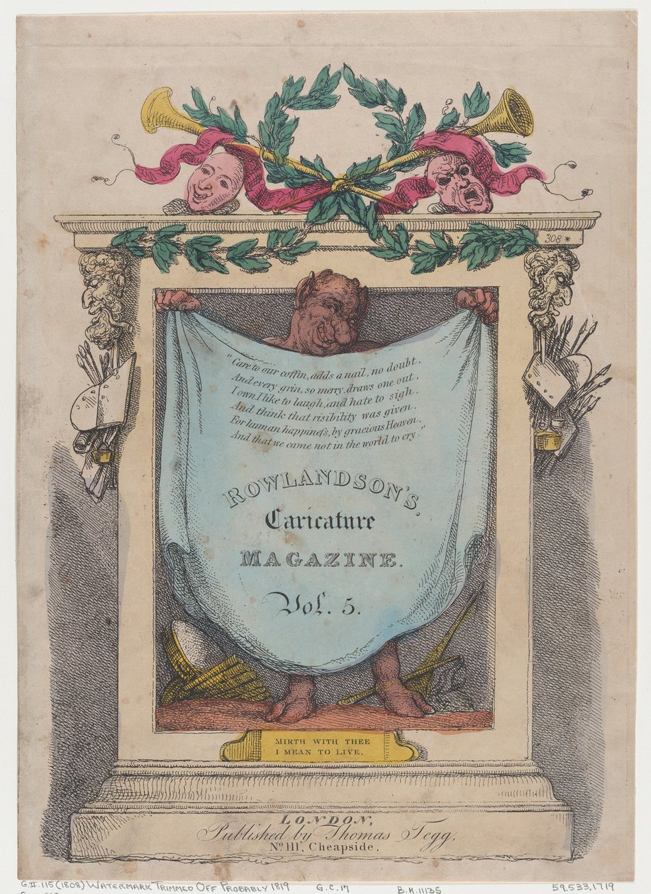Page de titre, Caricature Magazine de Rowlandson, Vol. 5 - Thomas Rowlandson