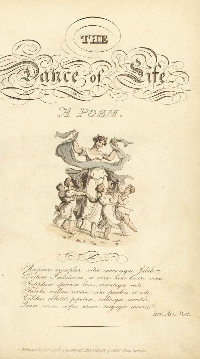 Page de titre avec titre calligraphique et vignette - Thomas Rowlandson