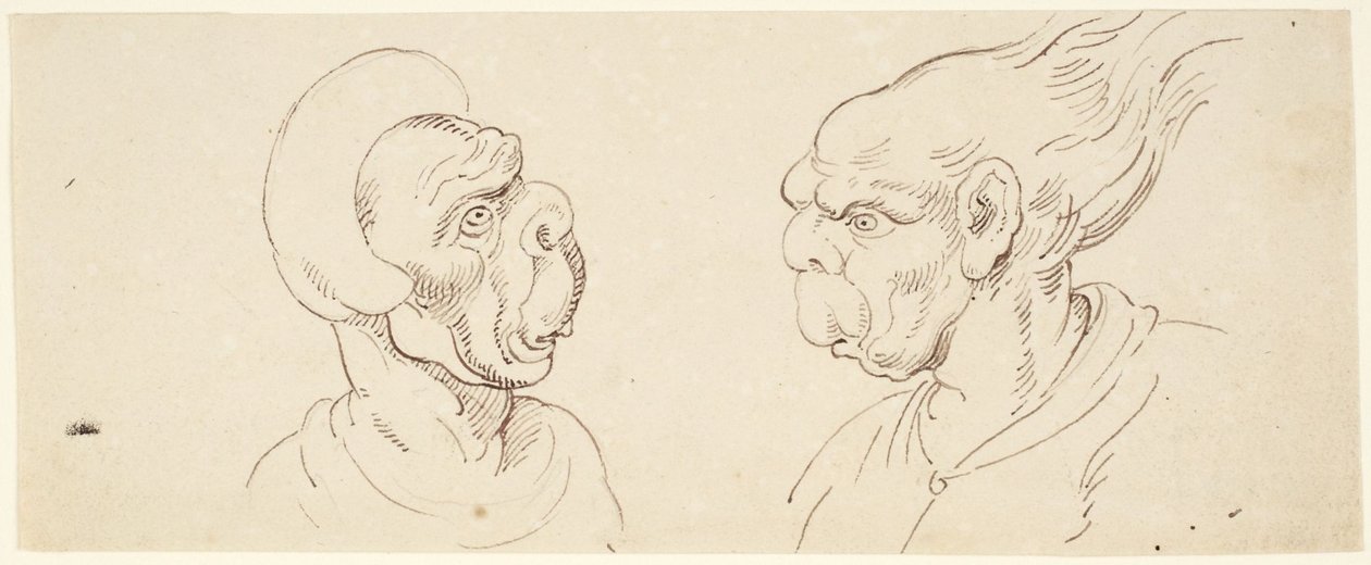 Deux caricatures : des têtes d