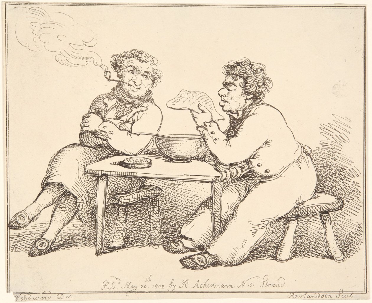 Deux hommes à table - Thomas Rowlandson