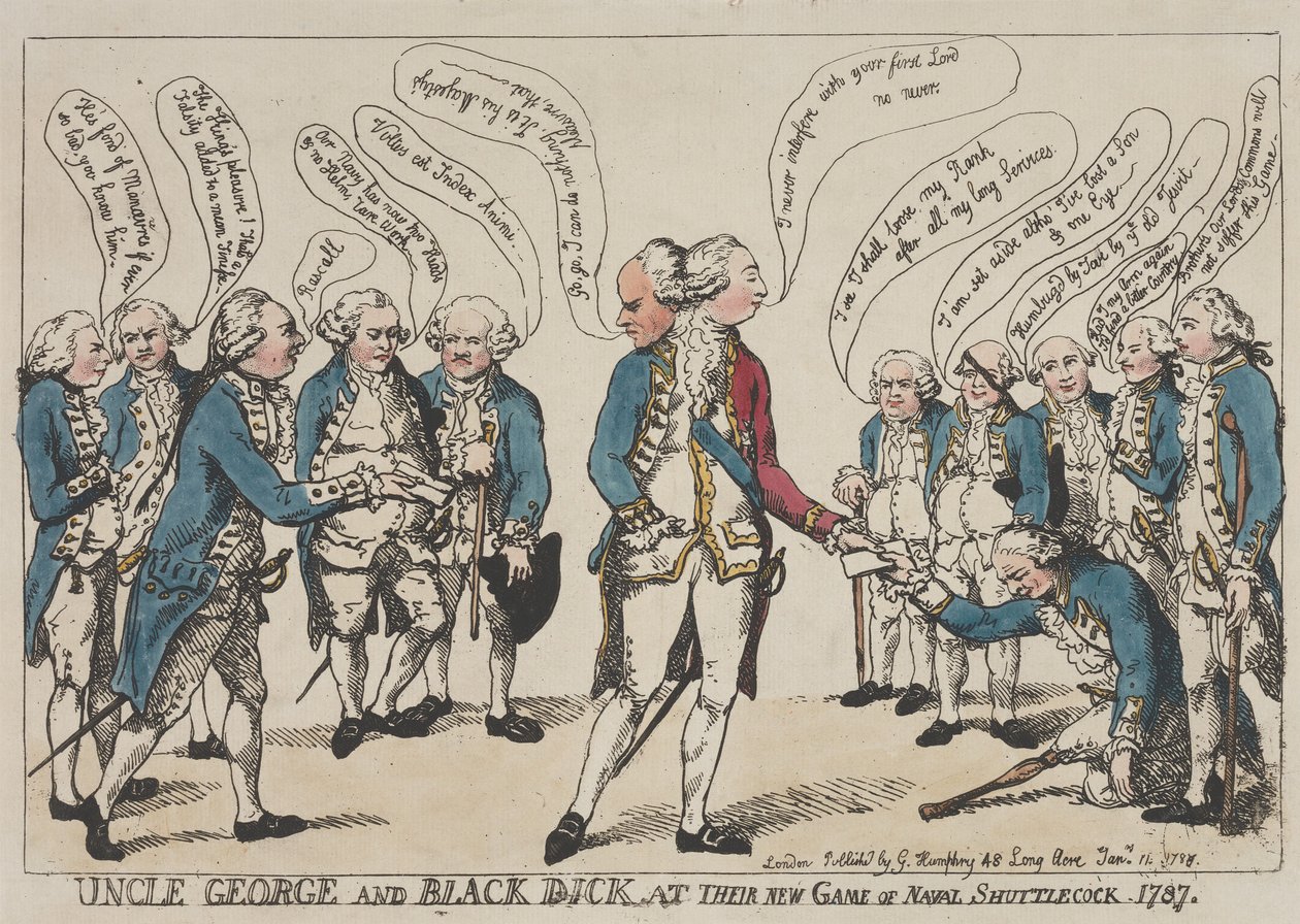 Oncle George et Black Dick à leur nouveau jeu de « naval shuttlecock » - Thomas Rowlandson