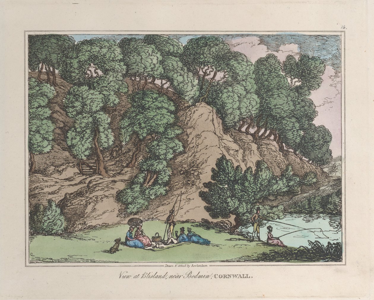 Vue à Blisland, près de Bodmin, Cornouailles, de Croquis de la nature, 1822 - Thomas Rowlandson