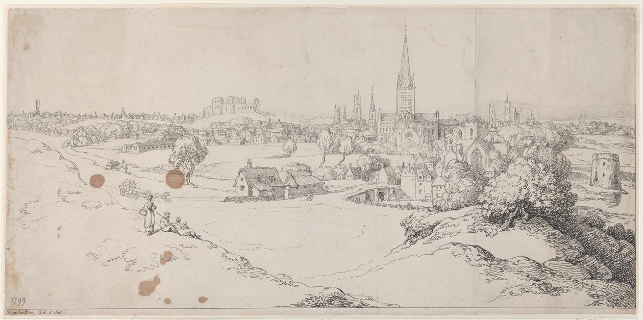 Vue de Norwich Depuis St. James Hill, 1799 - Thomas Rowlandson