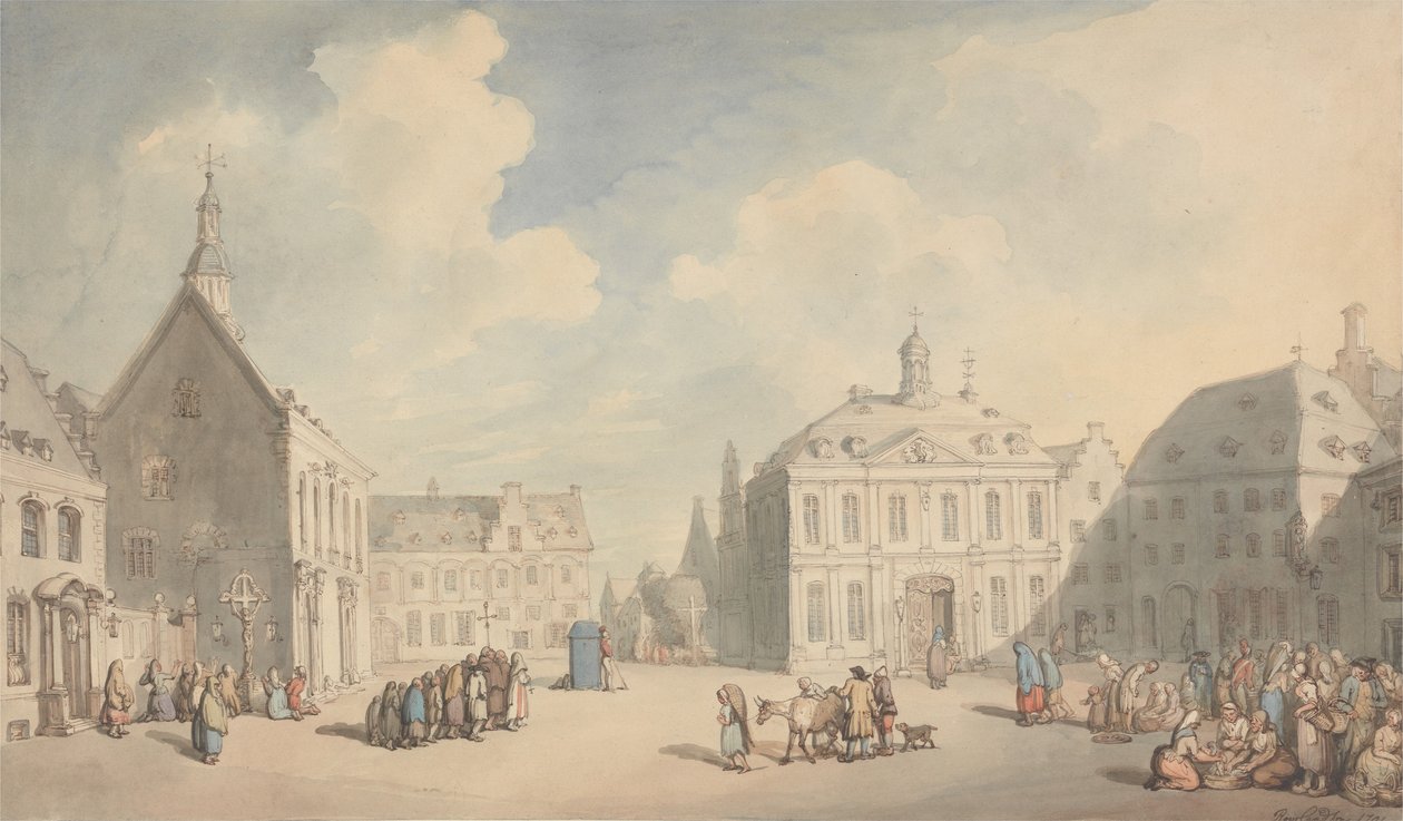 Vue de la place du marché de Juliers, en Westphalie - Thomas Rowlandson