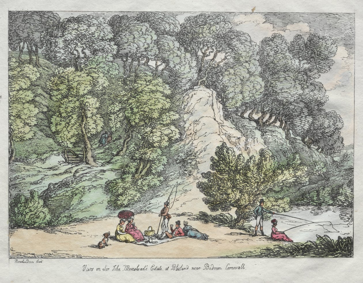 Vue sur le domaine de Sir John Moreshead à Blisland près de Bodmin, Cornouailles - Thomas Rowlandson