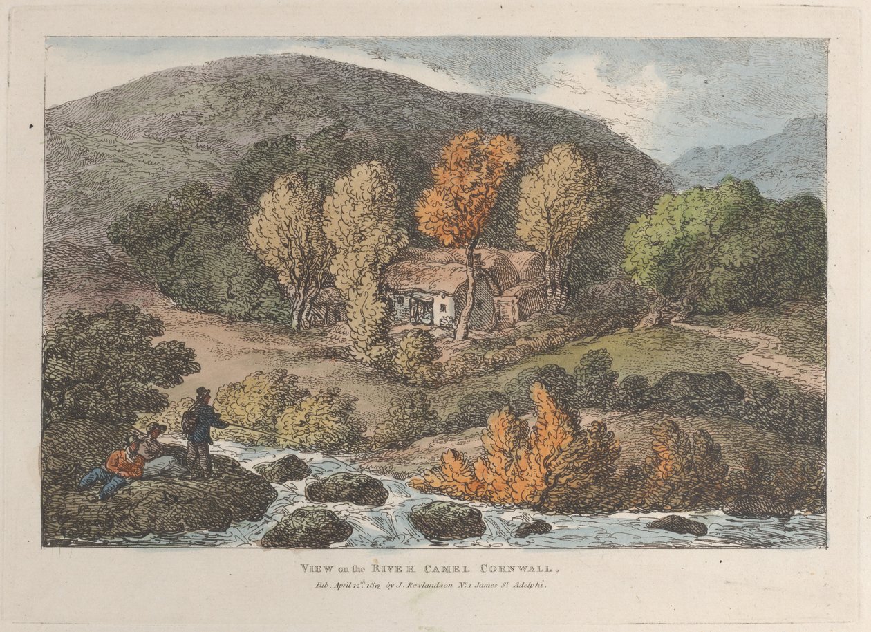 Vue sur la rivière Camel, Cornouailles, de Vues en Cornouailles, 12 avril 1812 - Thomas Rowlandson