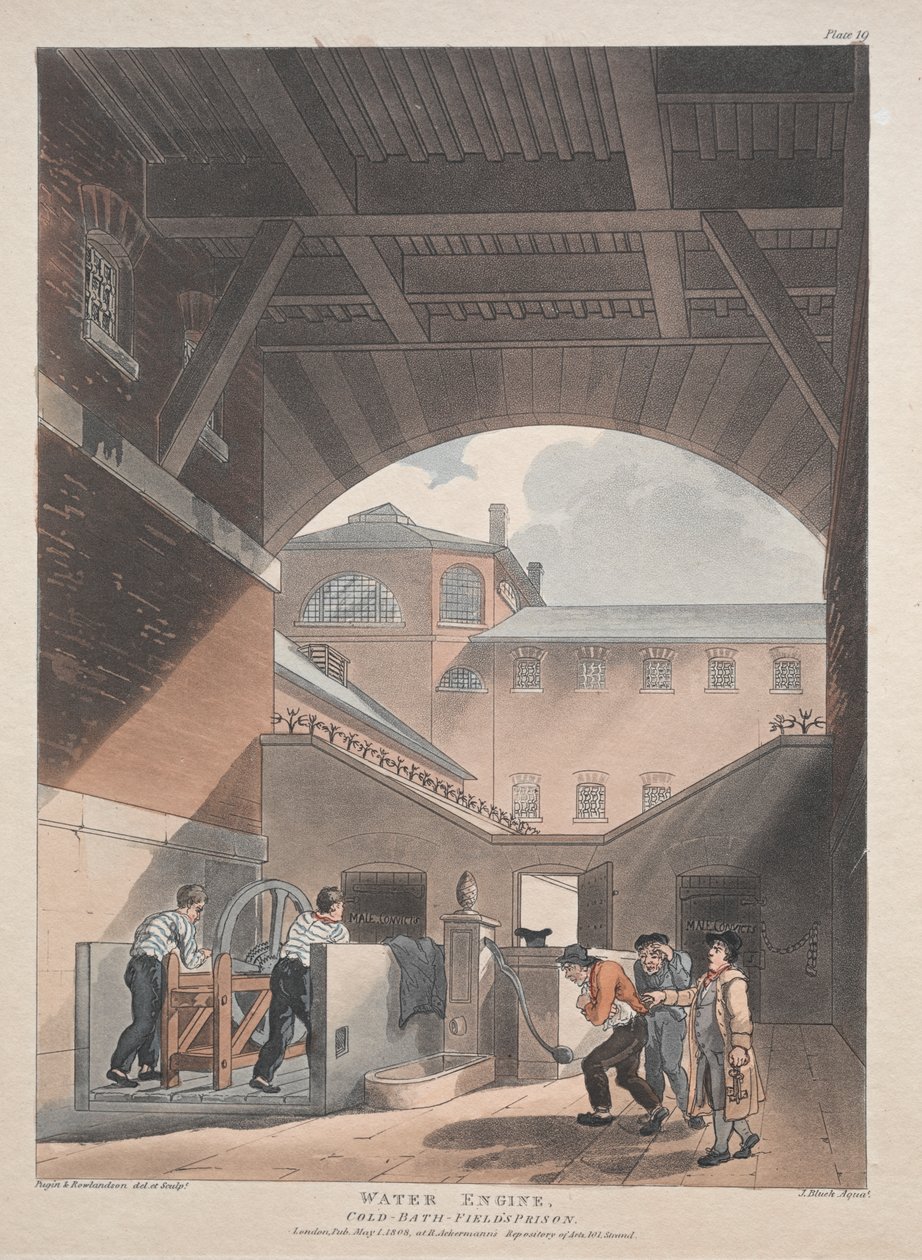 Machine à eau, bain froid, prison de Field - Thomas Rowlandson