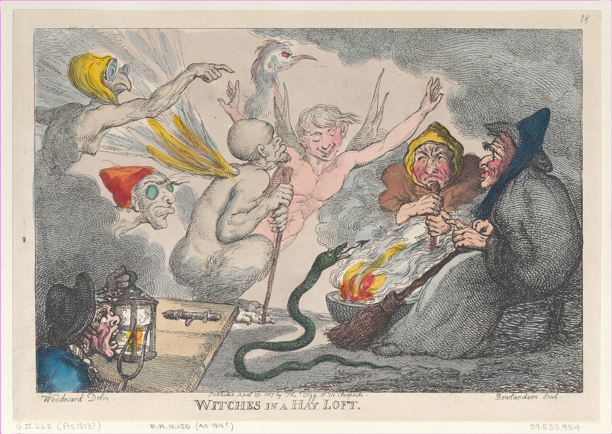 Sorcières dans un grenier à foin - Thomas Rowlandson