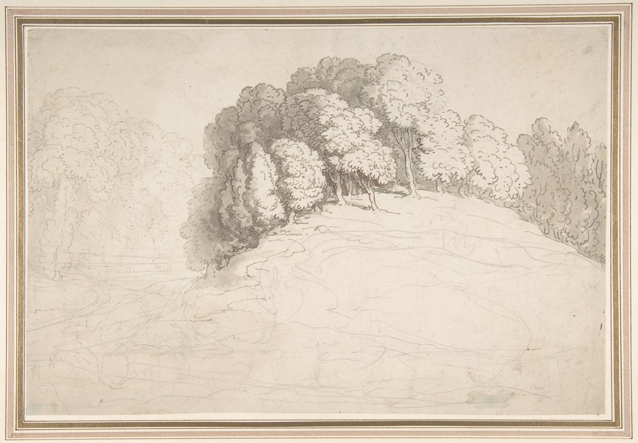 Coteau boisé où vivent des cerfs - Thomas Rowlandson