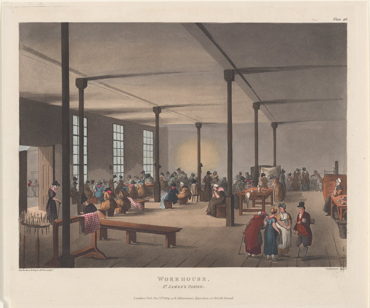 Maison de travail, paroisse de St. James, 1er décembre 1809 - Thomas Rowlandson