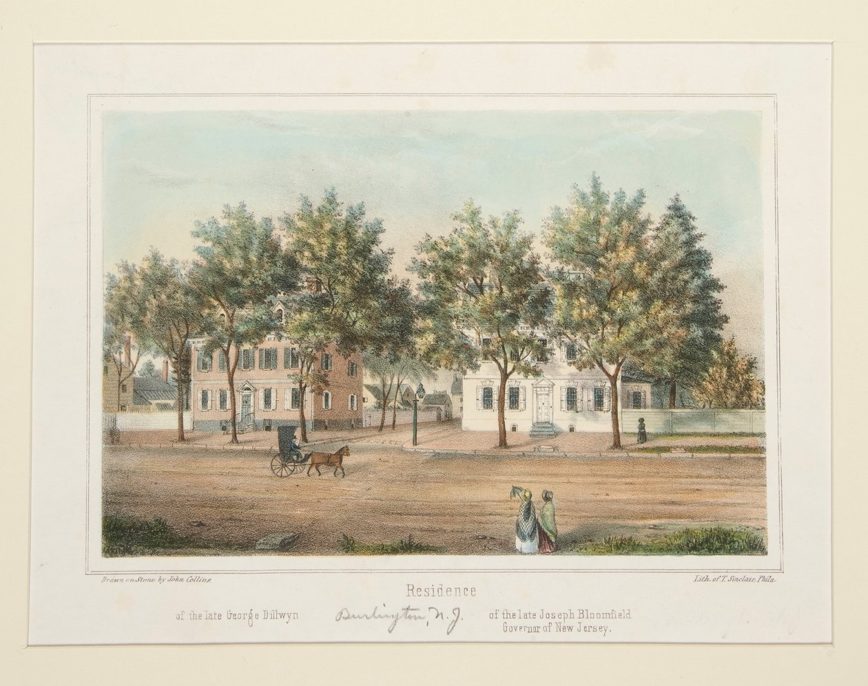 Résidence de feu George Dillwyn de feu Joseph Bloomfield (Burlington, NJ), de 14 vues de Burlington - Thomas S. Sinclair