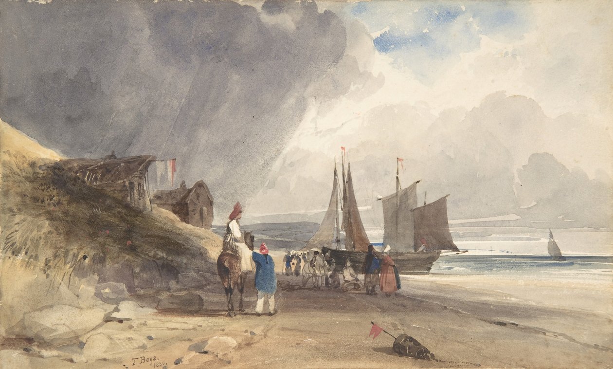 Figures sur une plage, Nord de la France - Thomas Shotter Boys