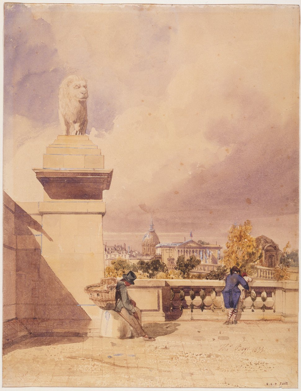 Le pont de la Concorde et la Chambre des Députés, vue prise de la terrasse des Tuileries - Thomas Shotter Boys