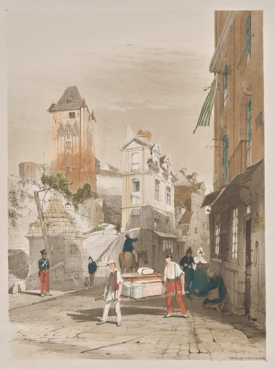 Architecture pittoresque à Paris, Gand, Anvers, Rouen : Tour de Remy, Dieppe, France - Thomas Shotter Boys