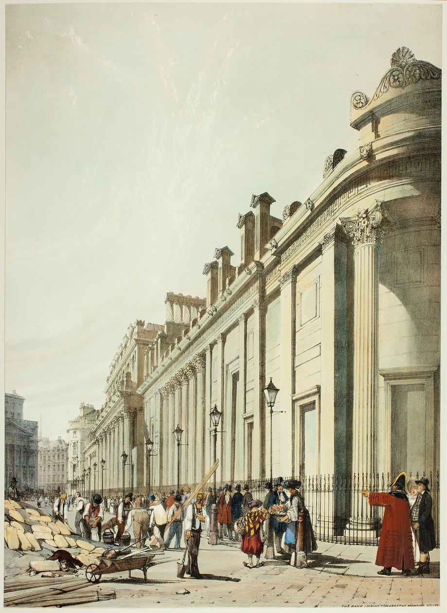 La Banque vers la Mansion House, de Vues originales de Londres telles qu