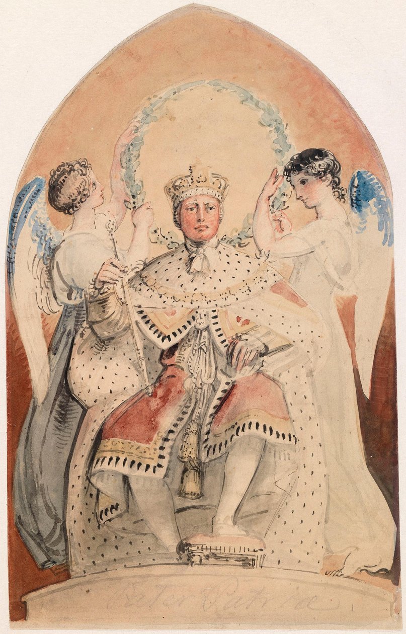 George III., König von England (1738-1820), auf dem Thron - Thomas Stothard