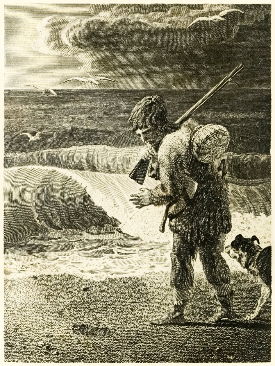 Robinson Crusoé découvre l