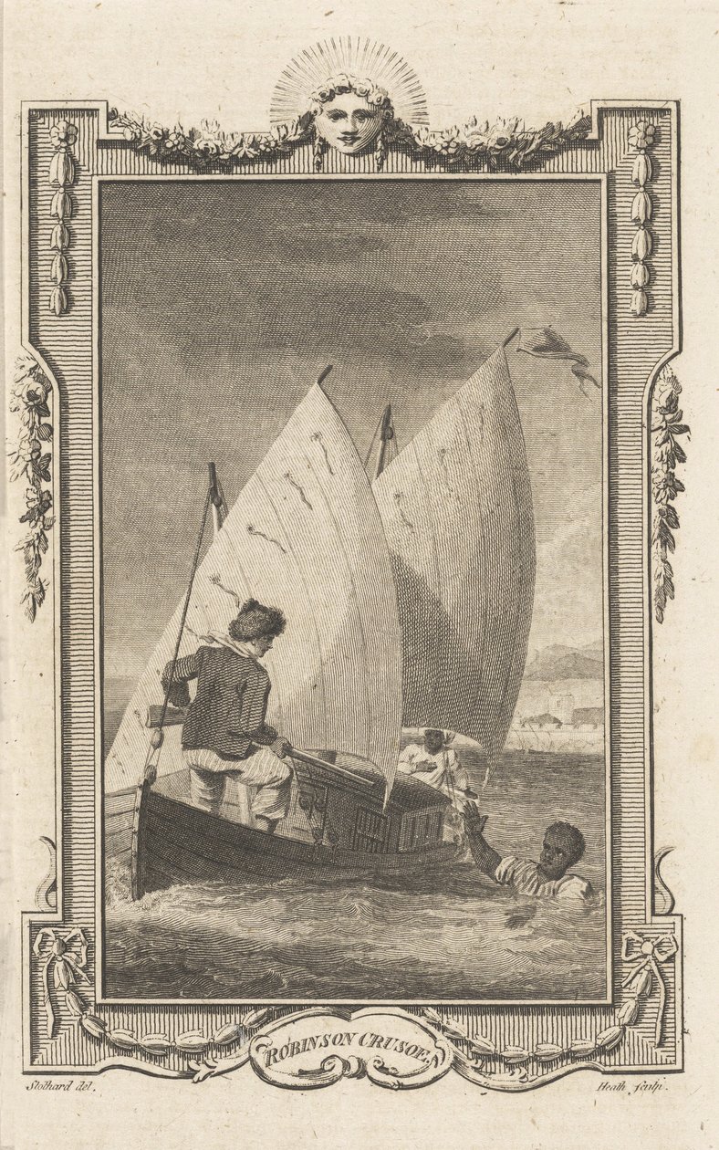 Robinson Crusoé, du Novelists Magazine, pub. 1781 - Thomas Stothard