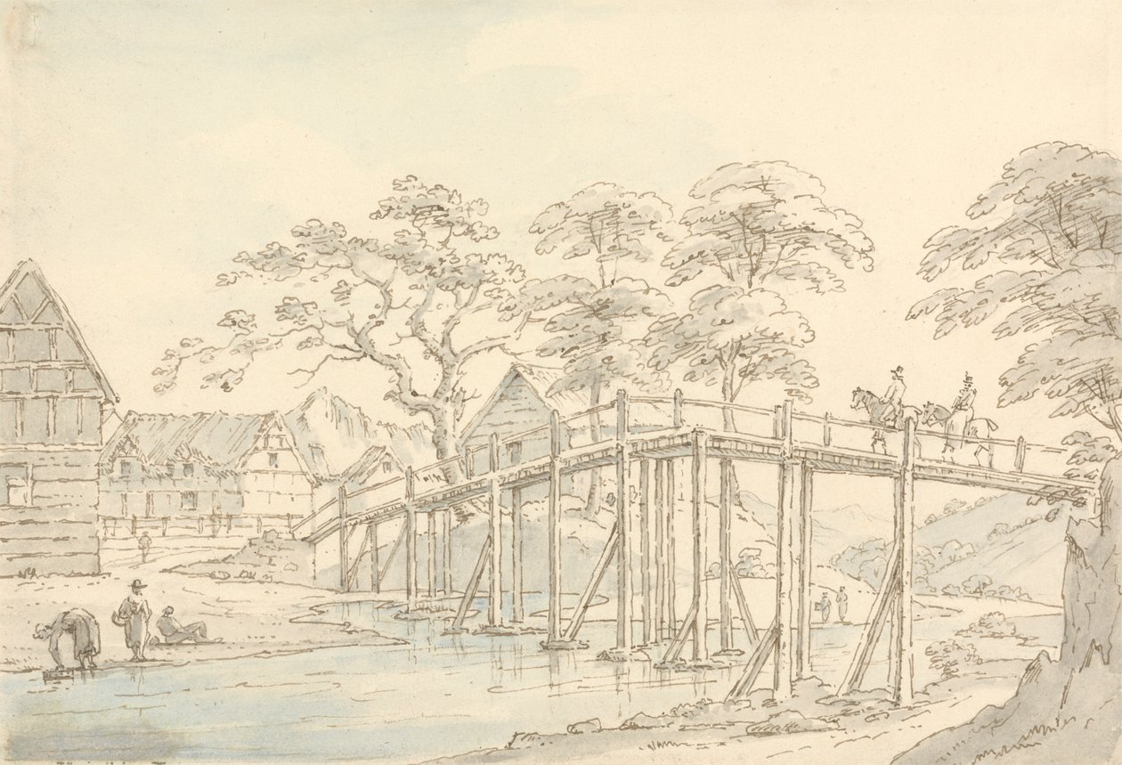 Pont sur la Severn à Newtown, regardant en amont - Thomas Sunderland