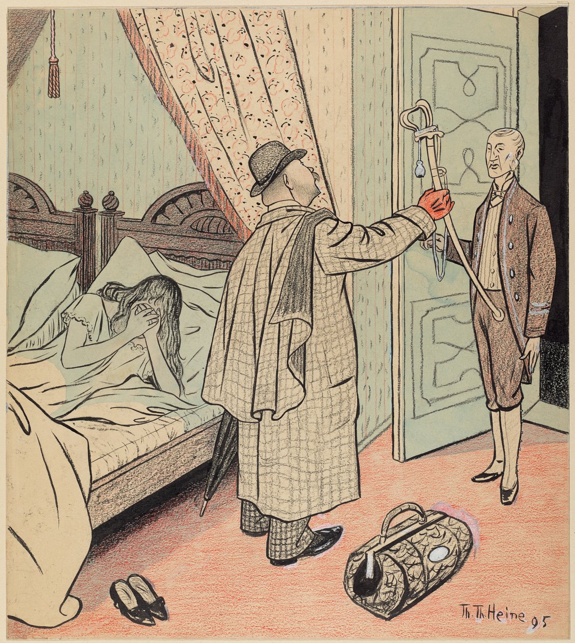 Le retour du réserviste; Simplicissimus I/32, 1896 - Thomas Theodor Heine