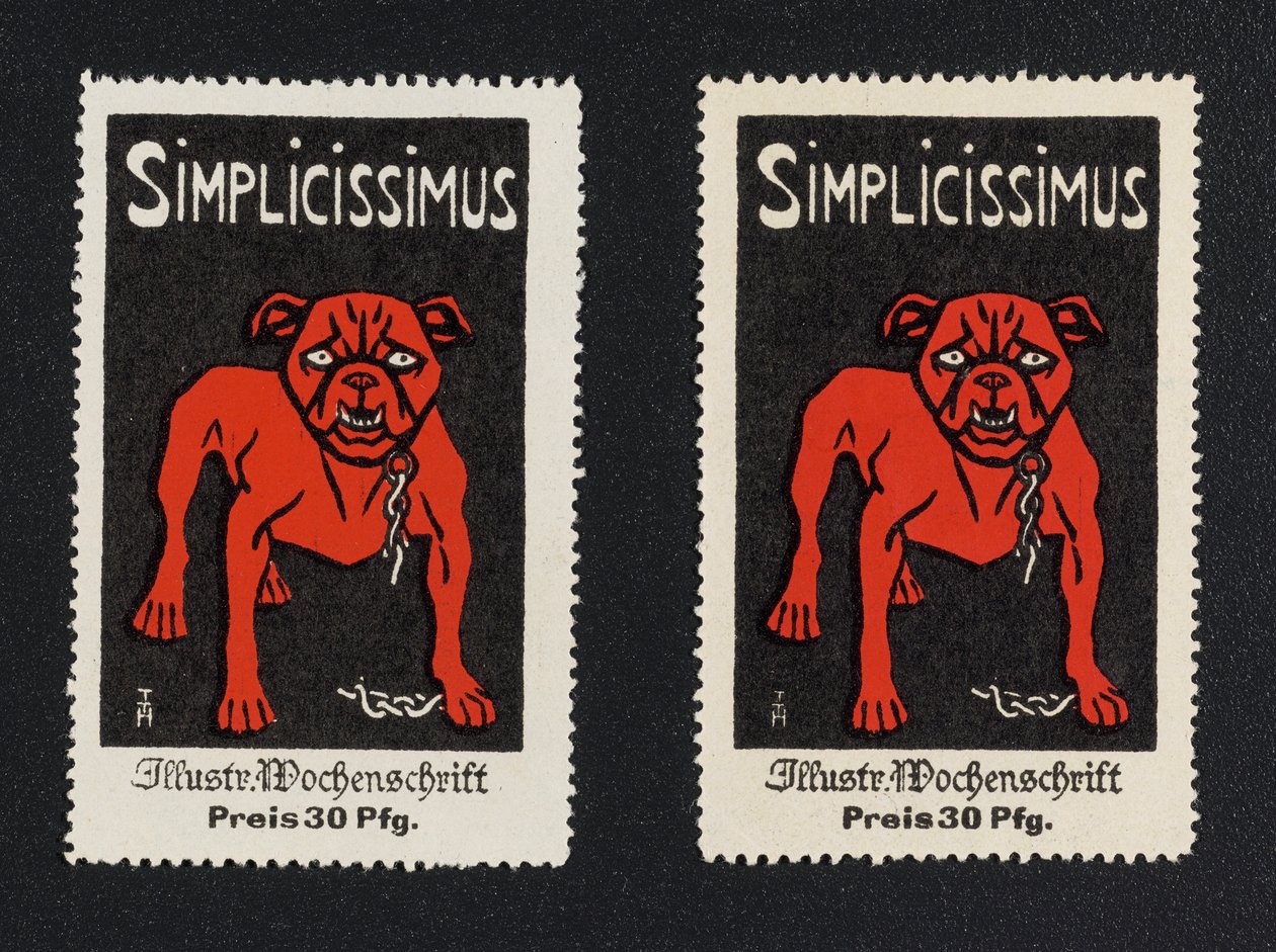 Werbemarke "Simplicissimus 30 Pfg." - Thomas Theodor Heine