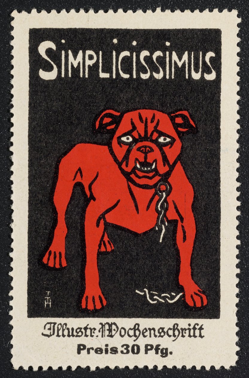 Reklamemarke "Simplicissimus 30 Pfg." - Thomas Theodor Heine