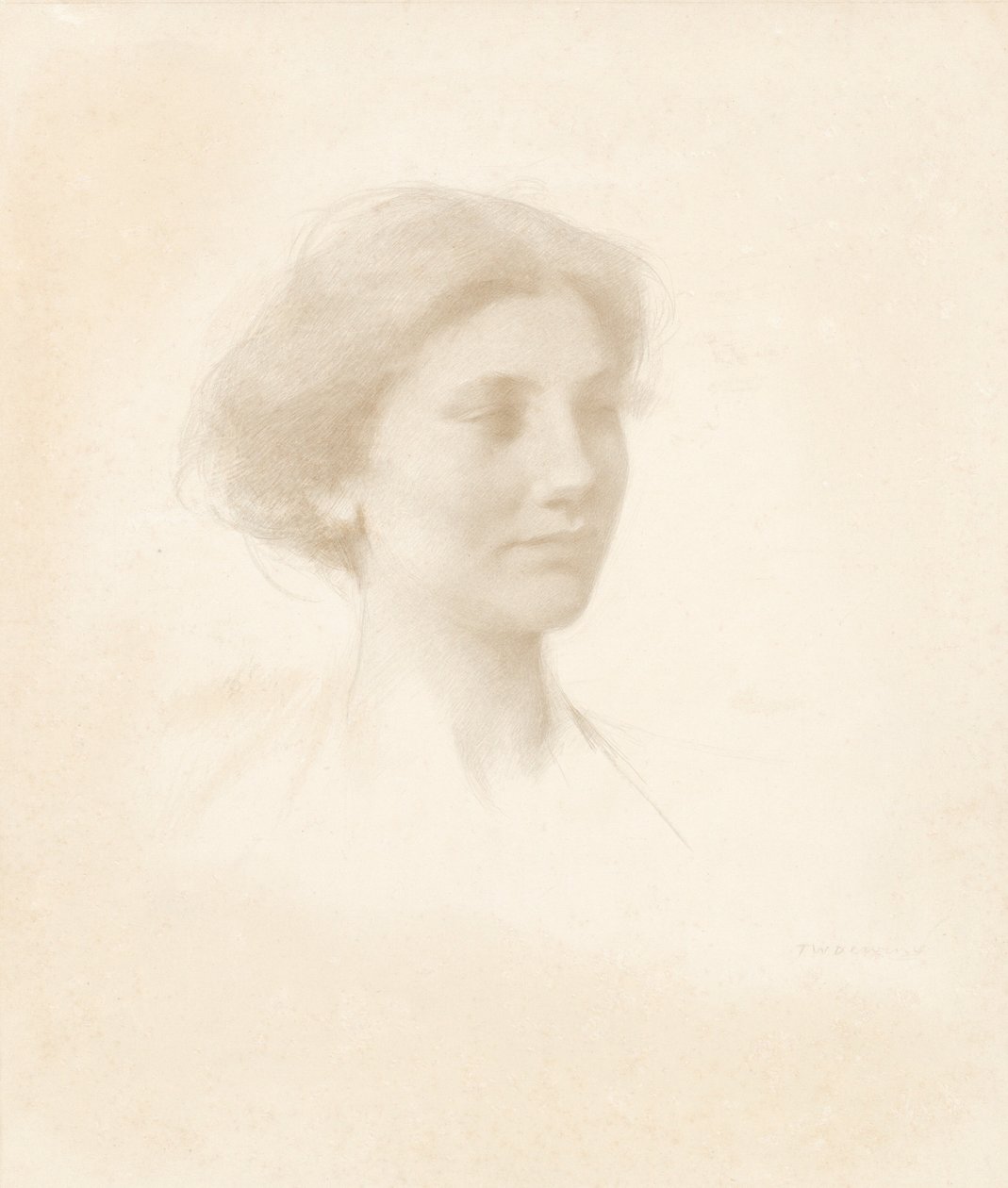 Tête de fille - Thomas Wilmer Dewing