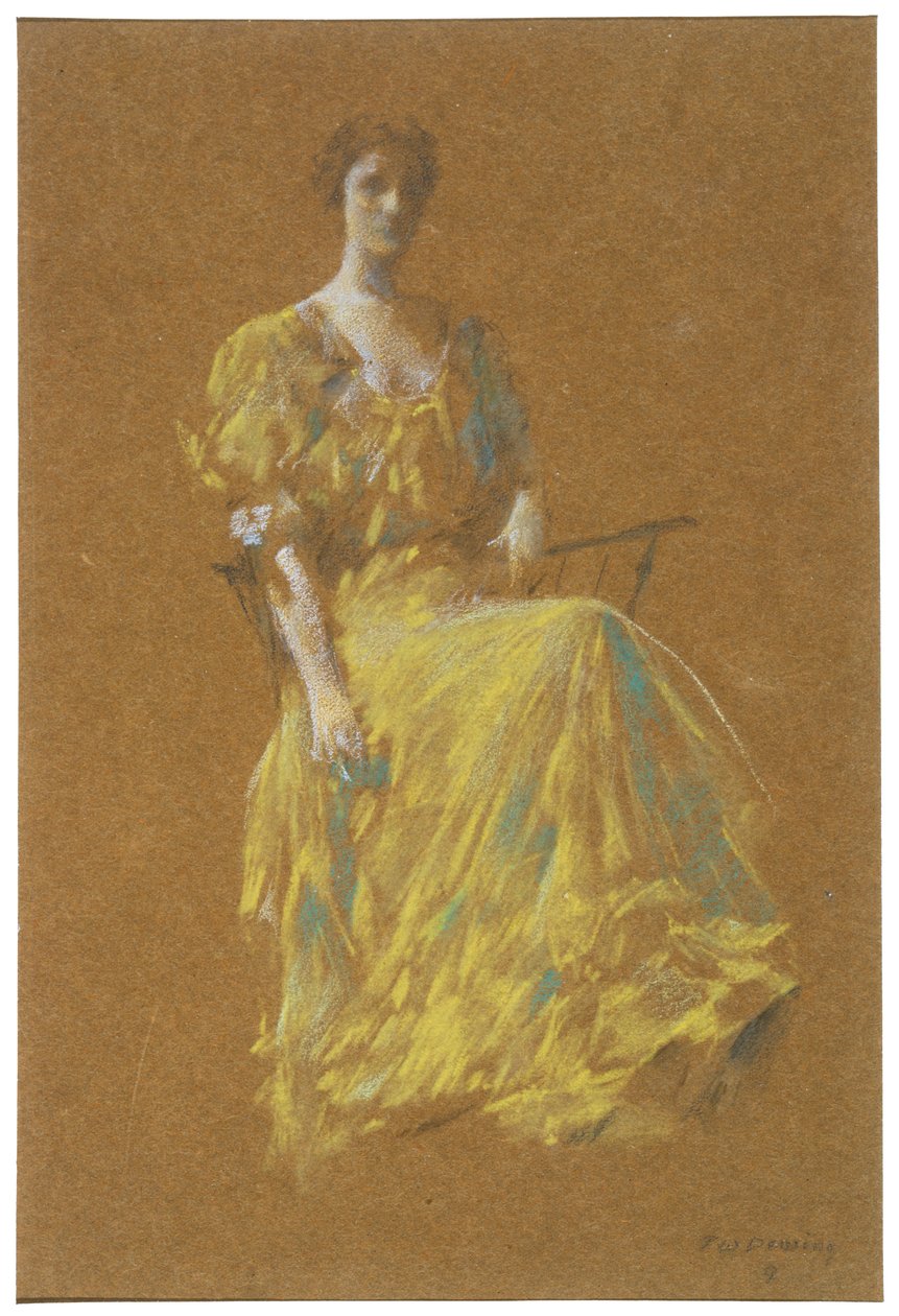 Dame en vert - Thomas Wilmer Dewing
