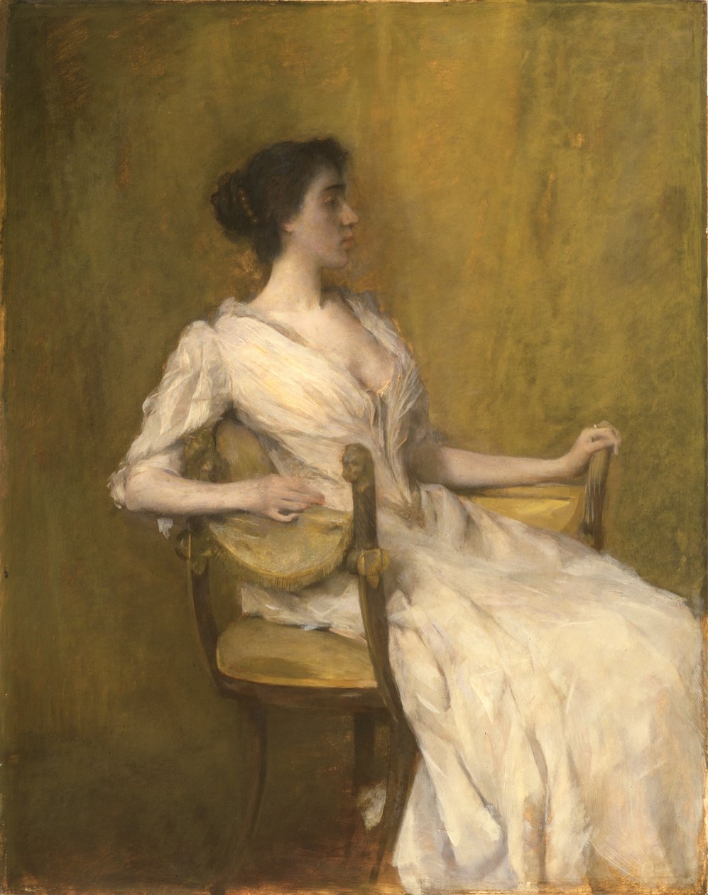 Dame en blanc, vers 1901 (huile sur panneau) - Thomas Wilmer Dewing